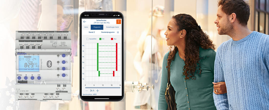 astro-/zeitgesteuerten Schalten durch Jahreszeitschaltuhren von Theben, App Anwendung