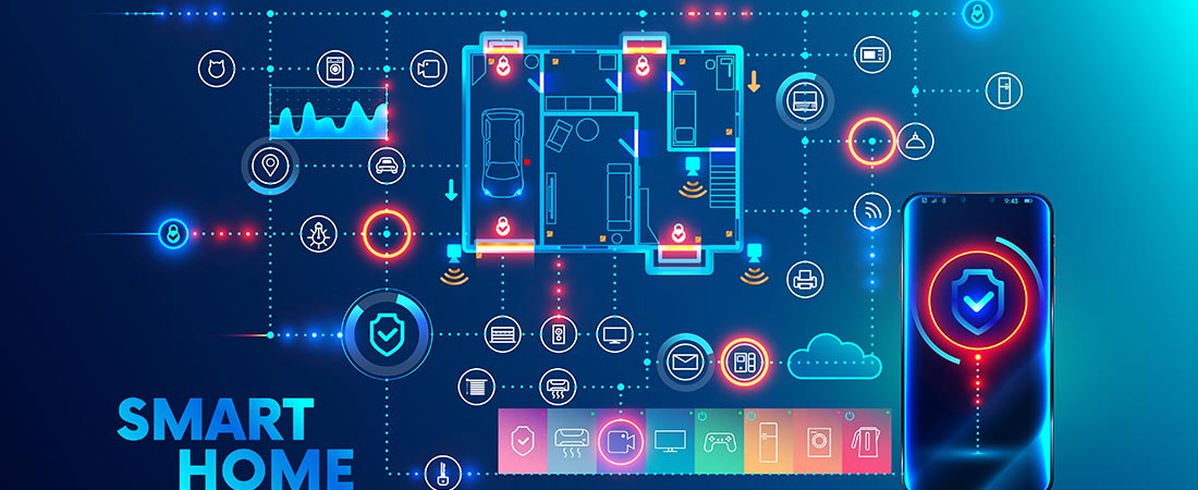 Funktionalitäten im Smart Home: Sicherheitssteuerung, Lichtsteuerung, Klimasteuerung, Hausgerätesteuerung