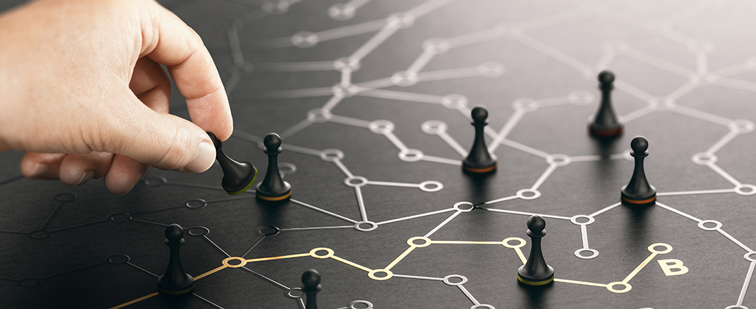 Strategie - Spielzug mit Spielkegeln