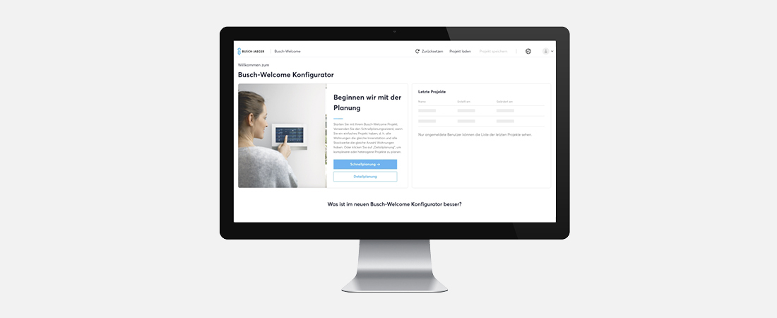 Online Planungsanwendung von Busch-Jaeger auf dem PC