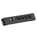 Produktbild von Steckdosenleiste CONNECTUS mit Schalter und schwarzen Endkappen von Bachmann
