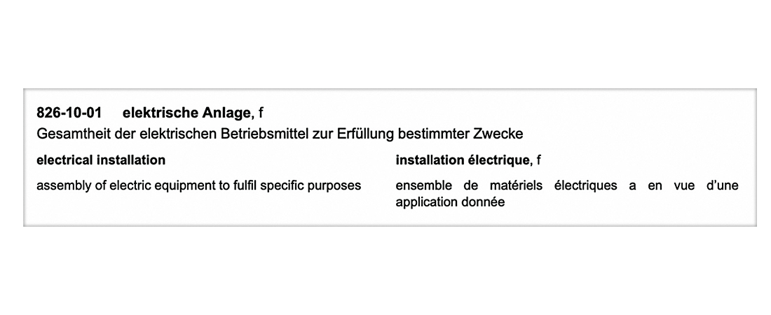 dreisprachige Begriffsbeschreibung Norm