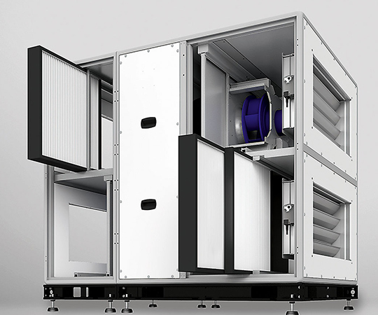 Produktbild bei welchem der Filterwechsel beim »Helios AIR1« zu sehen ist