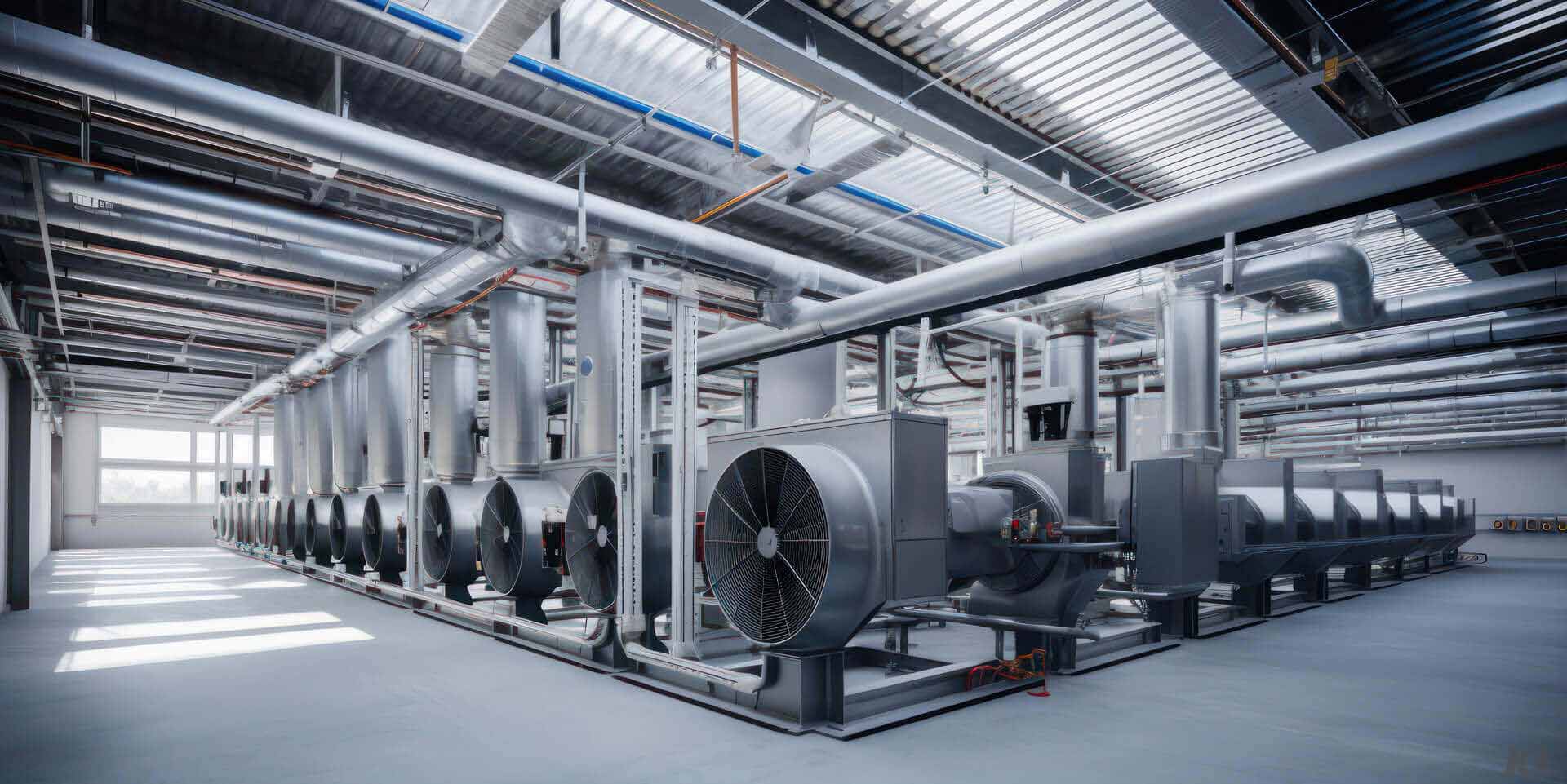 Industrieanlage eines Belüftungssystems, Bild mit KI generiert