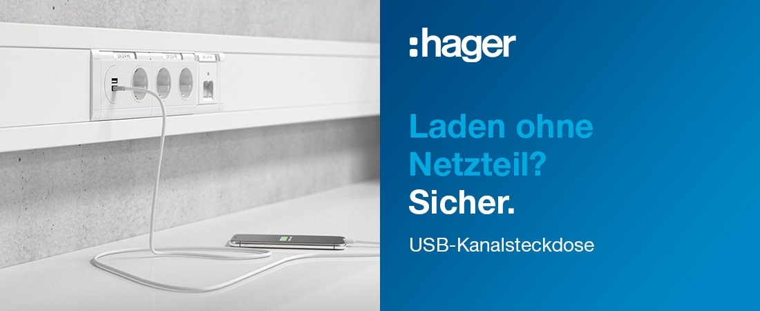 Kanalsteckdose SCHUKO<sup>®</sup> mit USB-Ladefunktion