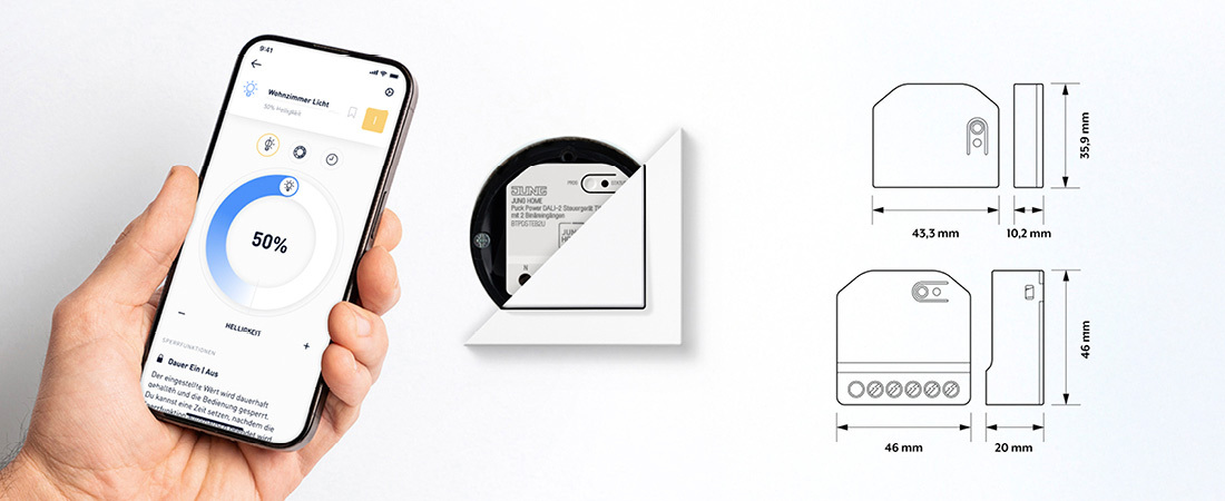 Darstellung der Installation der JUNG HOME Pucks