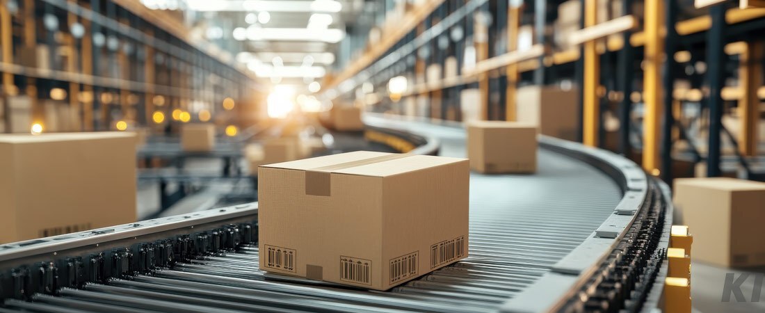 Paket auf einem Beförderungsband - FINDER